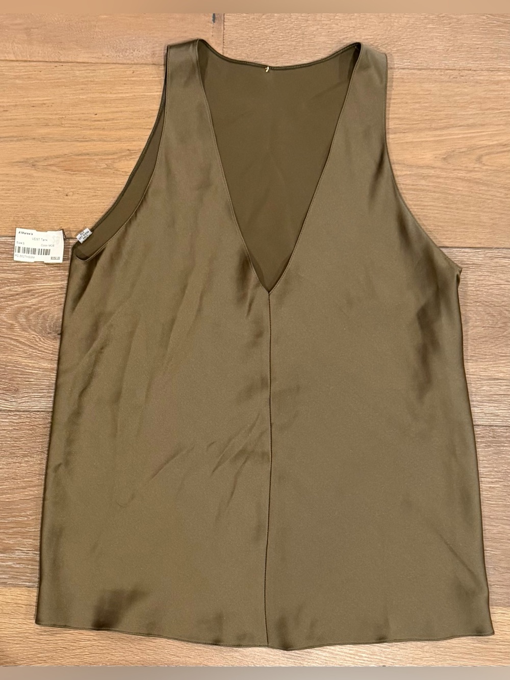 PETER COHEN Vest Tank 100% Silk Top Color: Moss Size S New